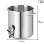 SOGA Stainless Steel 130L Brewery Pot No Lid 55*55cm