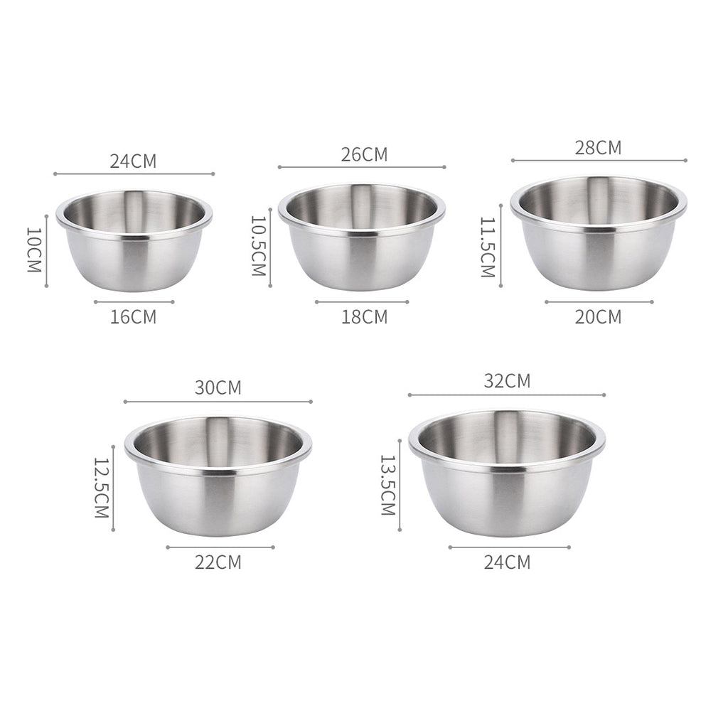 SOGA 5Pcs Matte Stainless Steel Mixing Bowl