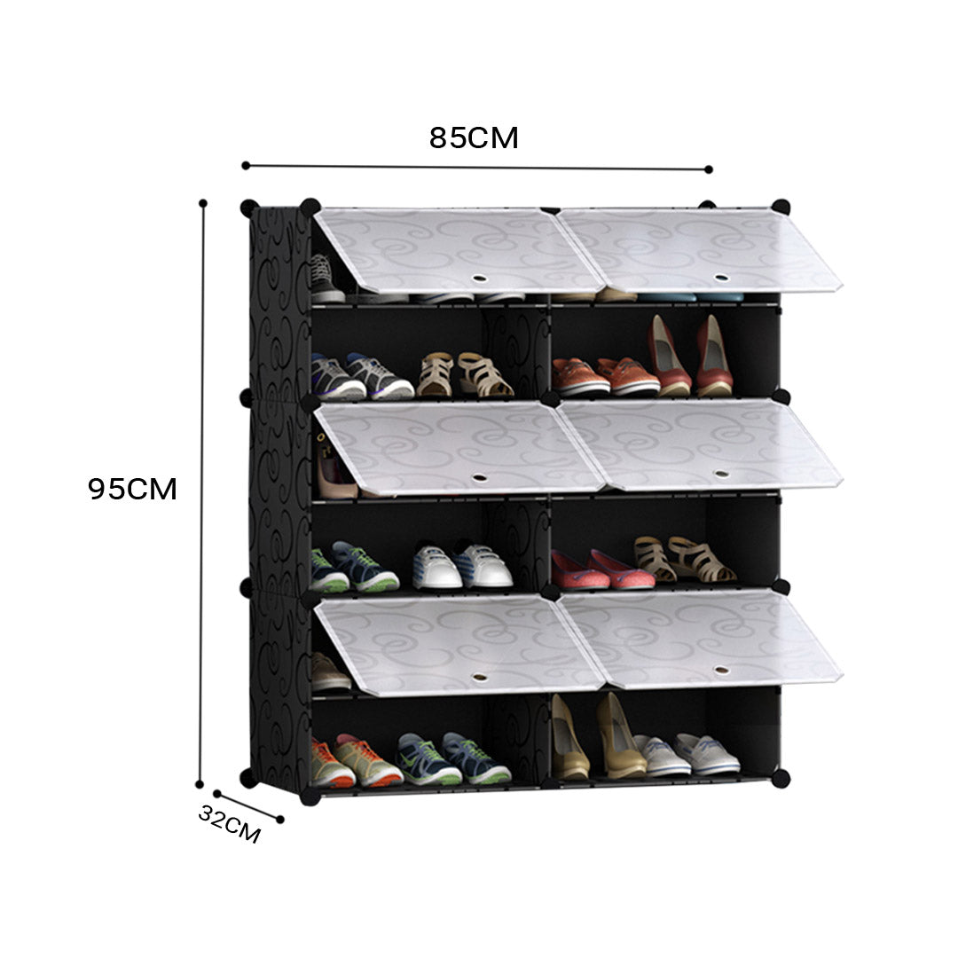 6 Tier 2 Column Shoe Rack Organizer
