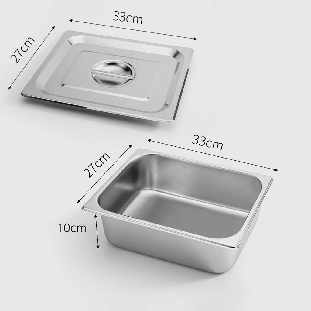 Gastronorm Full Size 1/2 GN Pan 10cm Deep with Lid