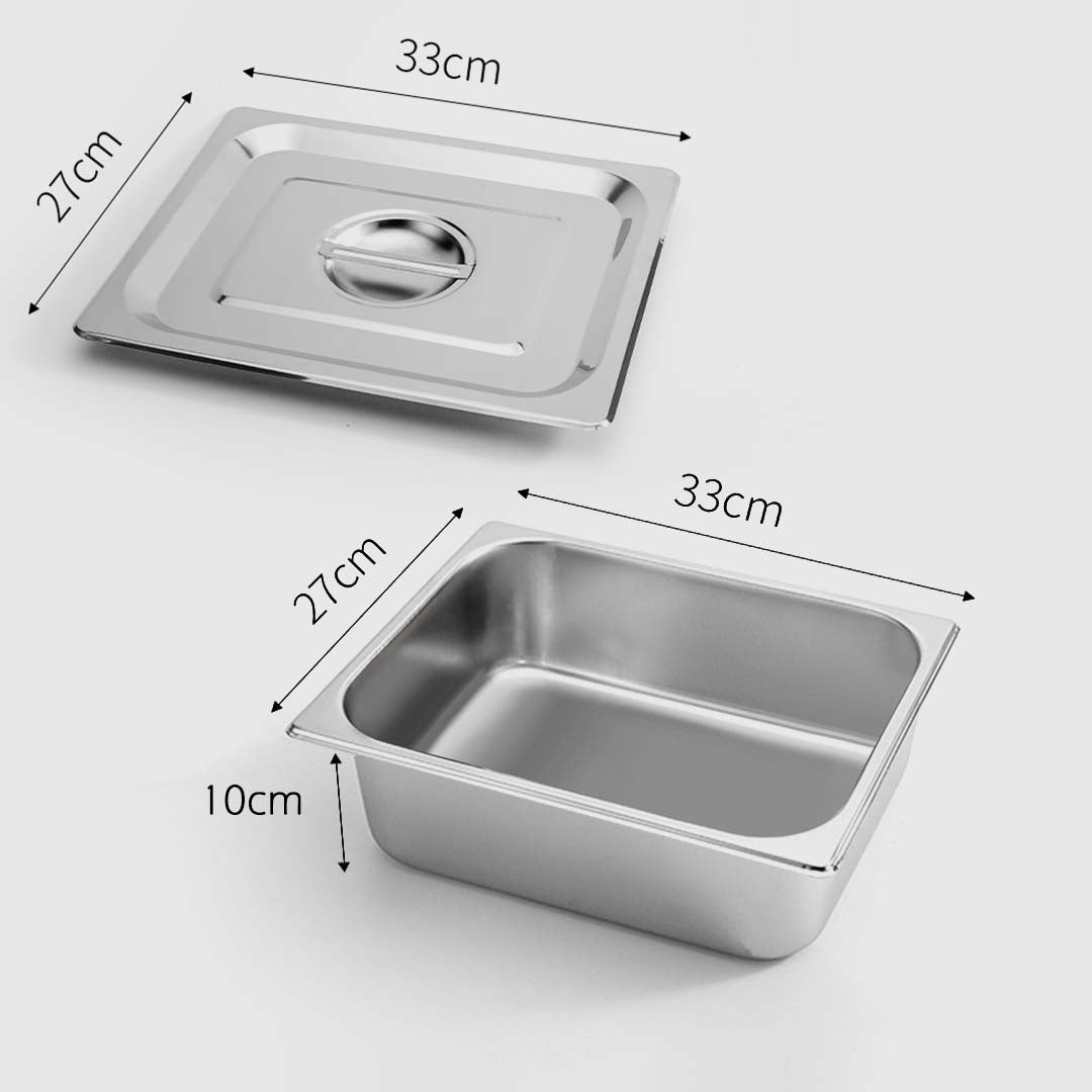 Gastronorm Full Size 1/2 GN Pan 10cm Deep with Lid