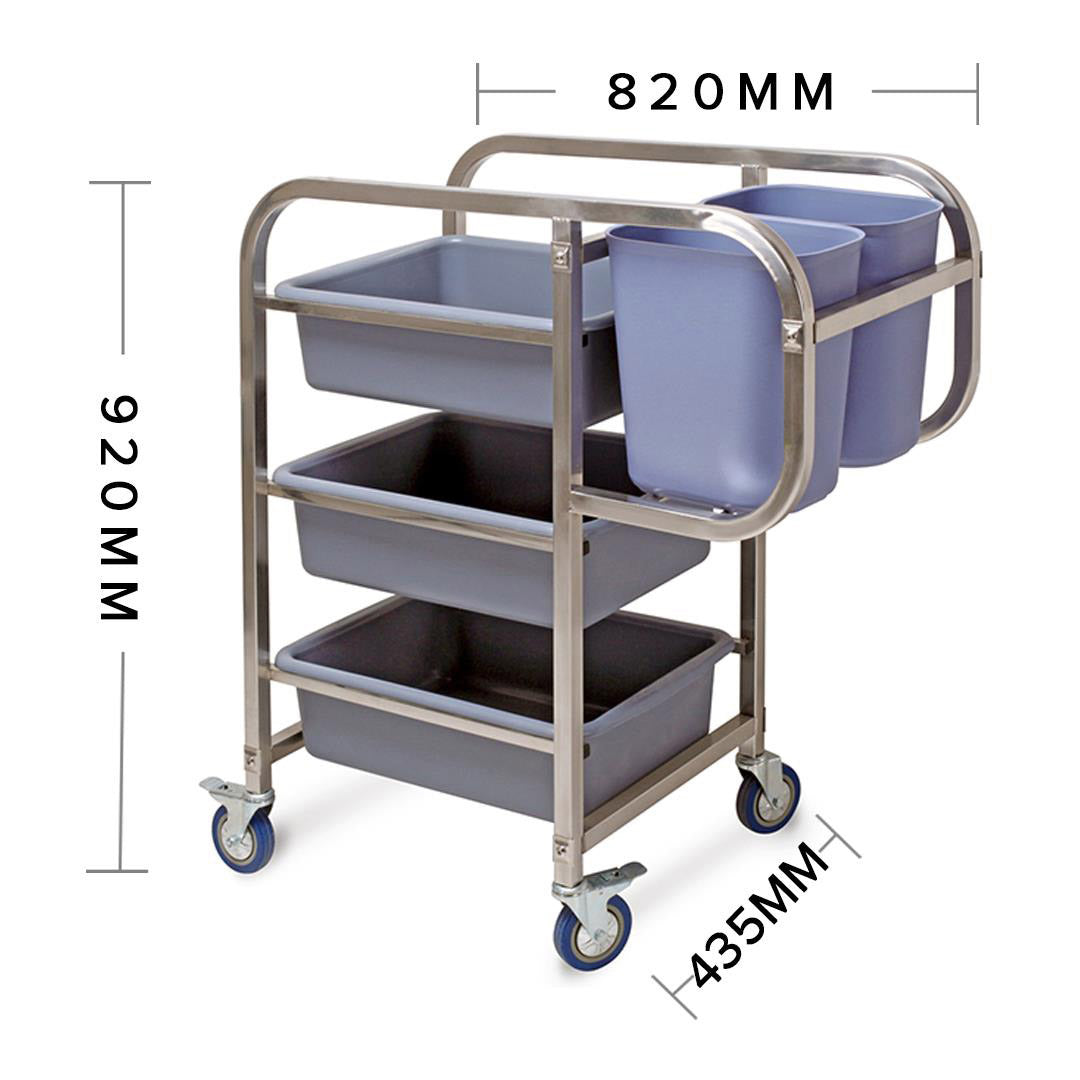 82x43x92cm Square 3 Tier Food Trolley Food Waste