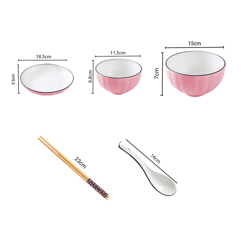 Pink Ceramic Dinnerware Set of 10