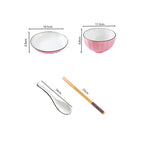 Pink Ceramic Dinnerware Set of 10