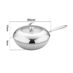 18/10 Stainless Steel 30cm Frying Pan Non Stick Interior with Lid