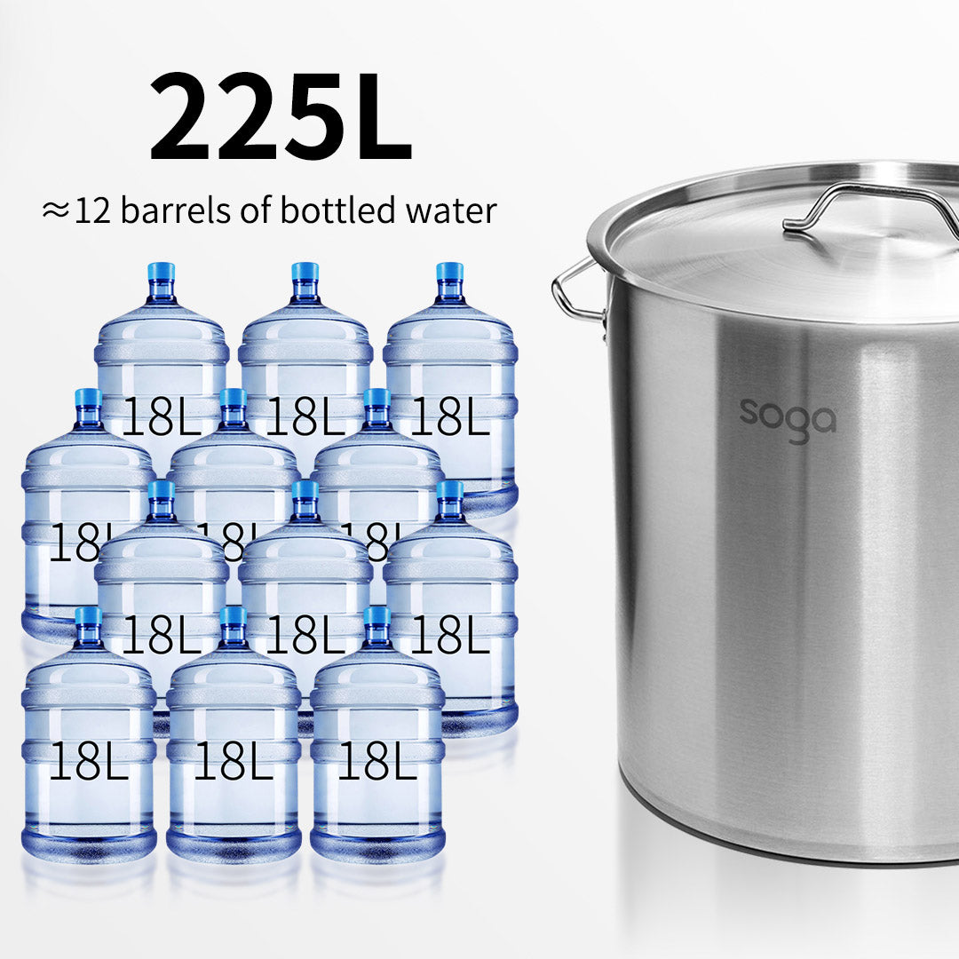 225L Top Grade 18/10 Stainless Steel Stockpot