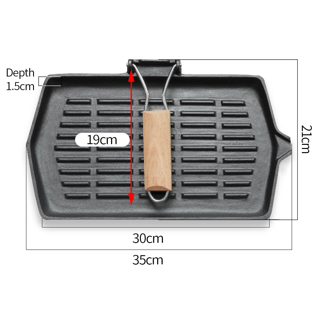 Rectangular Cast Iron Griddle Pan