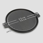 SOGA 43cm Round Ribbed Cast Iron Frying Pan with Handle