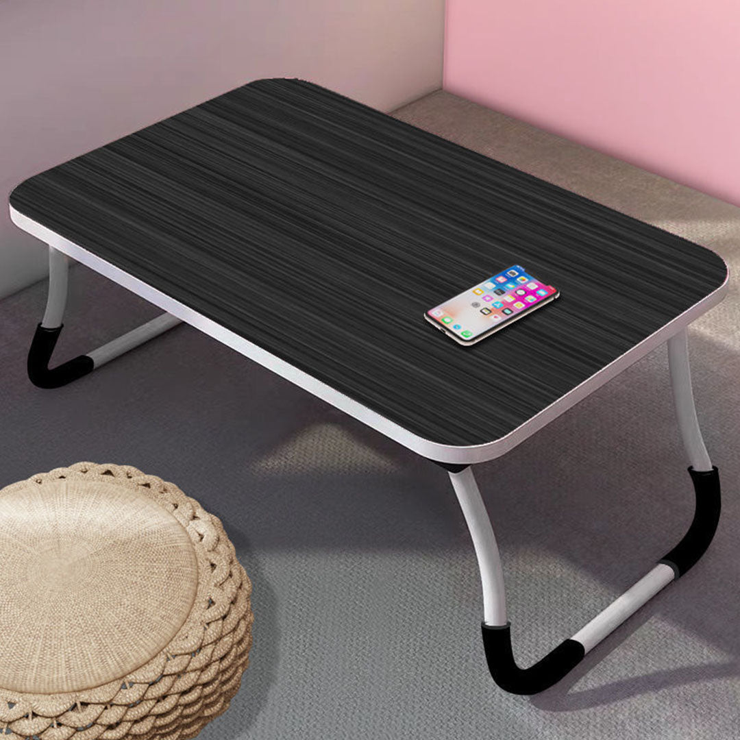 Black Foldable Study Bed Table Adjustable Portable Desk Stand