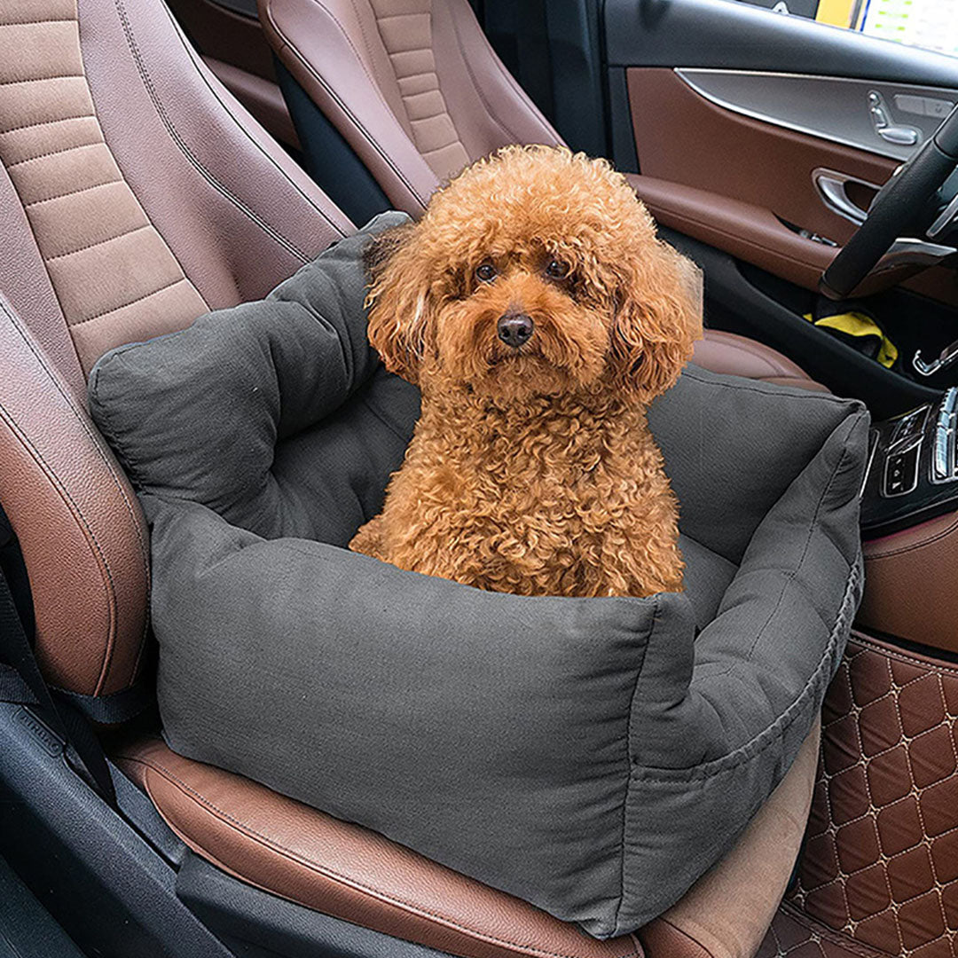Portable Soft Padded Car Seat Dog Carrier Bed Grey