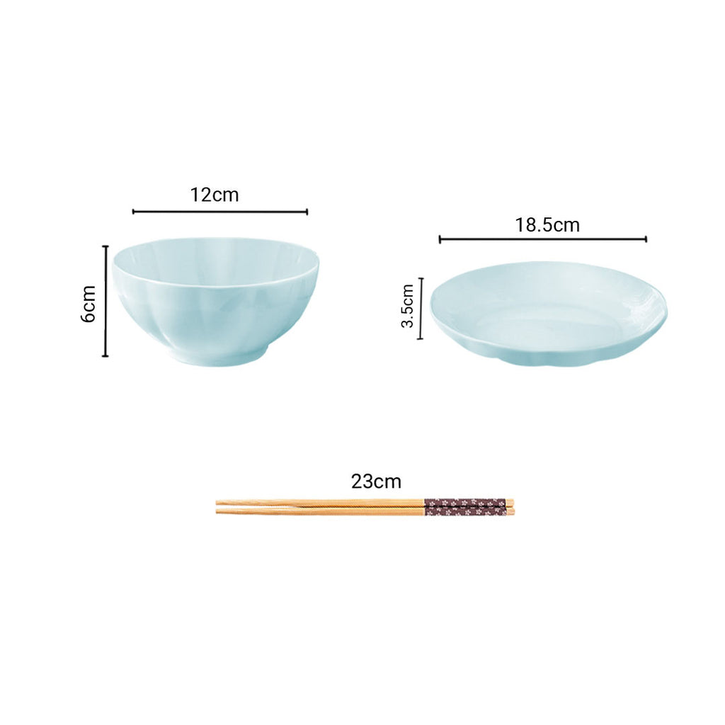 Light Blue Ceramic Dinnerware Set of 10