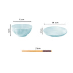 Light Blue Ceramic Dinnerware Set of 10