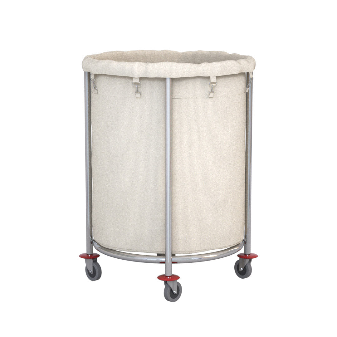 Stainless Round Linen Cart White
