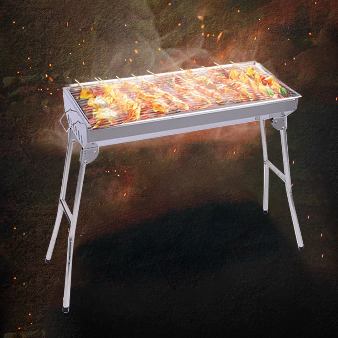 Stainless Steel Skewers BBQ Grill 6-8 Persons