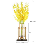 42cm Transparent Glass Vase with Yellow Artificial Flower