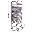 Gastronorm Trolley 16 Tier Stainless Steel Suits GN 1/1 Pans