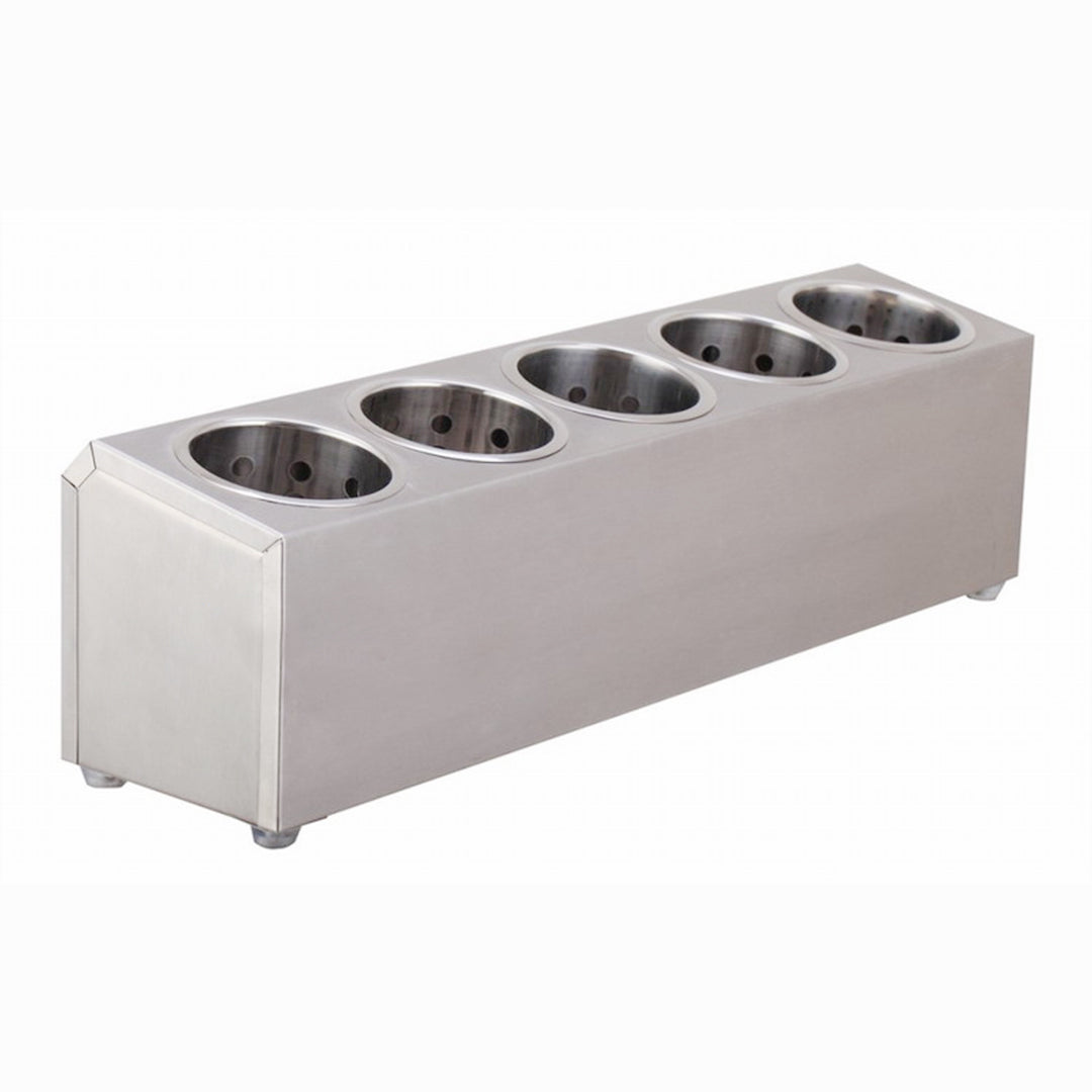 18/10 Stainless Steel Commercial Cutlery Holder with 5 Holes