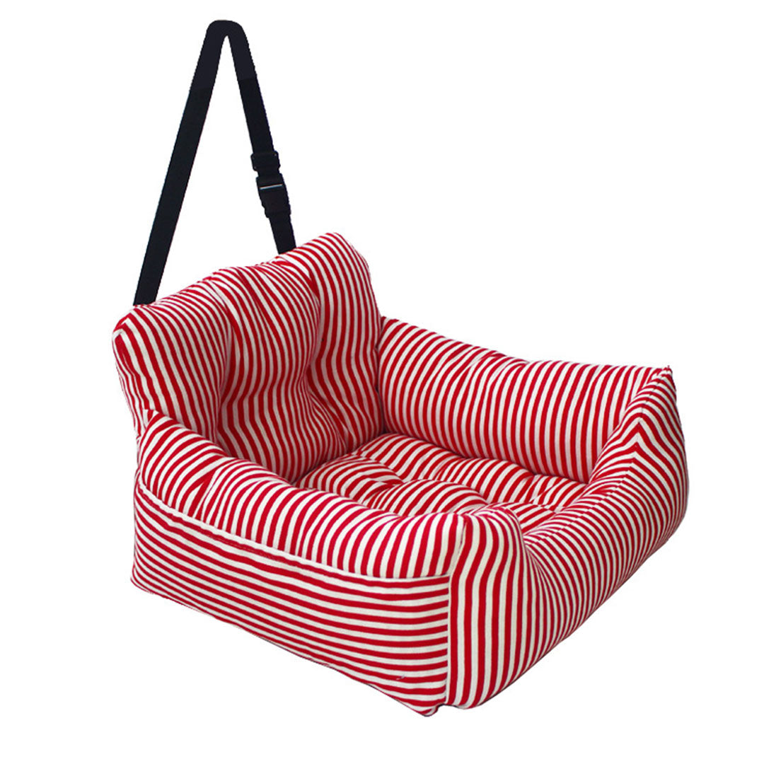Portable Soft Padded Car Seat Dog Carrier Bed Red