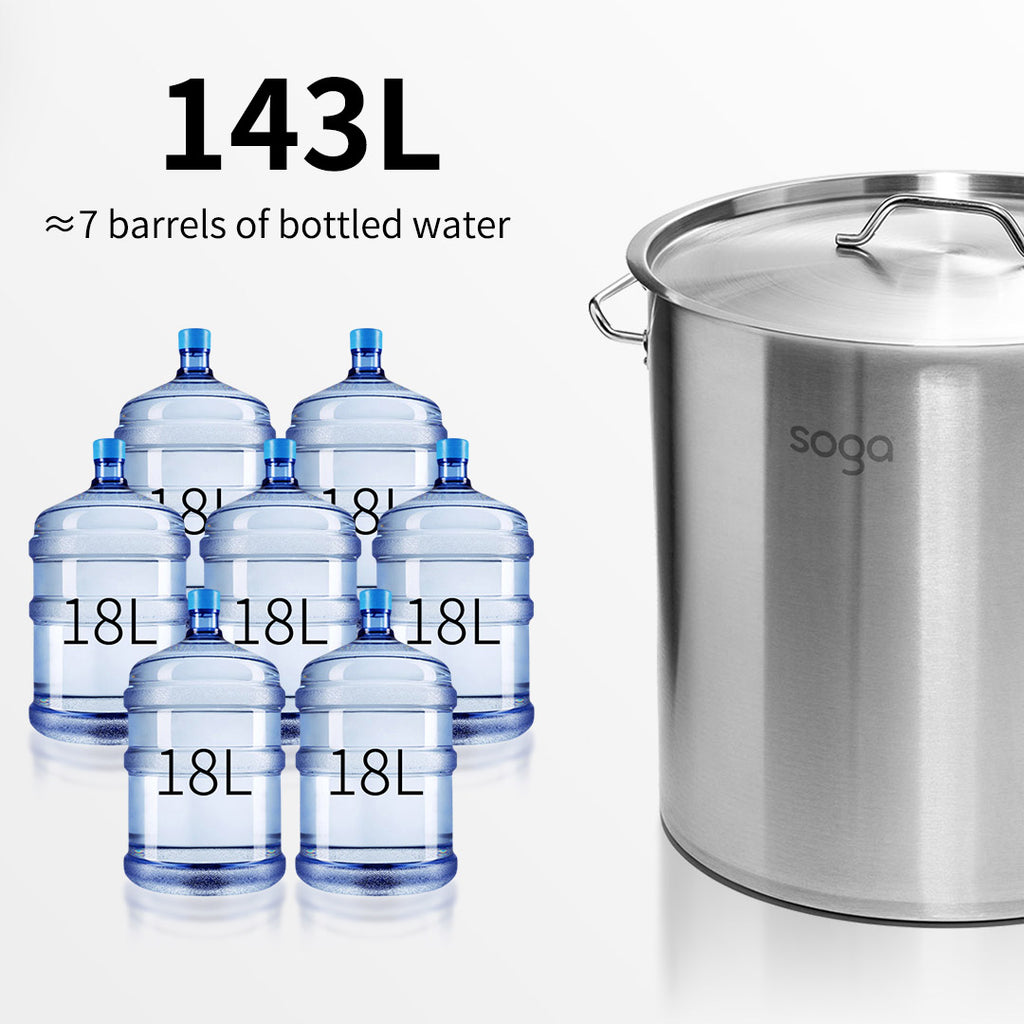 143L Top Grade 18/10 Stainless Steel Stockpot