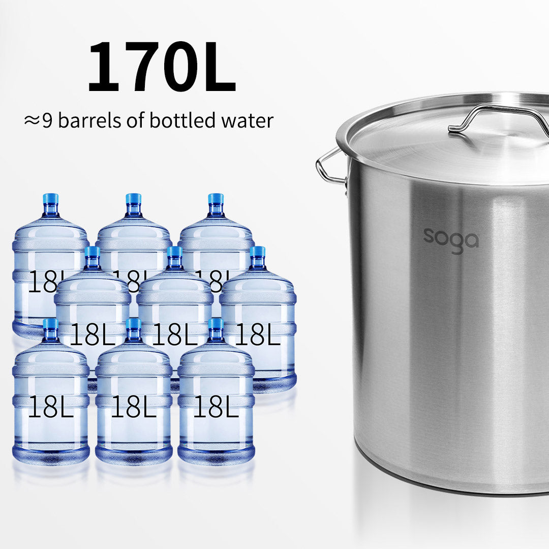 170L Top Grade 18/10 Stainless Steel Stockpot