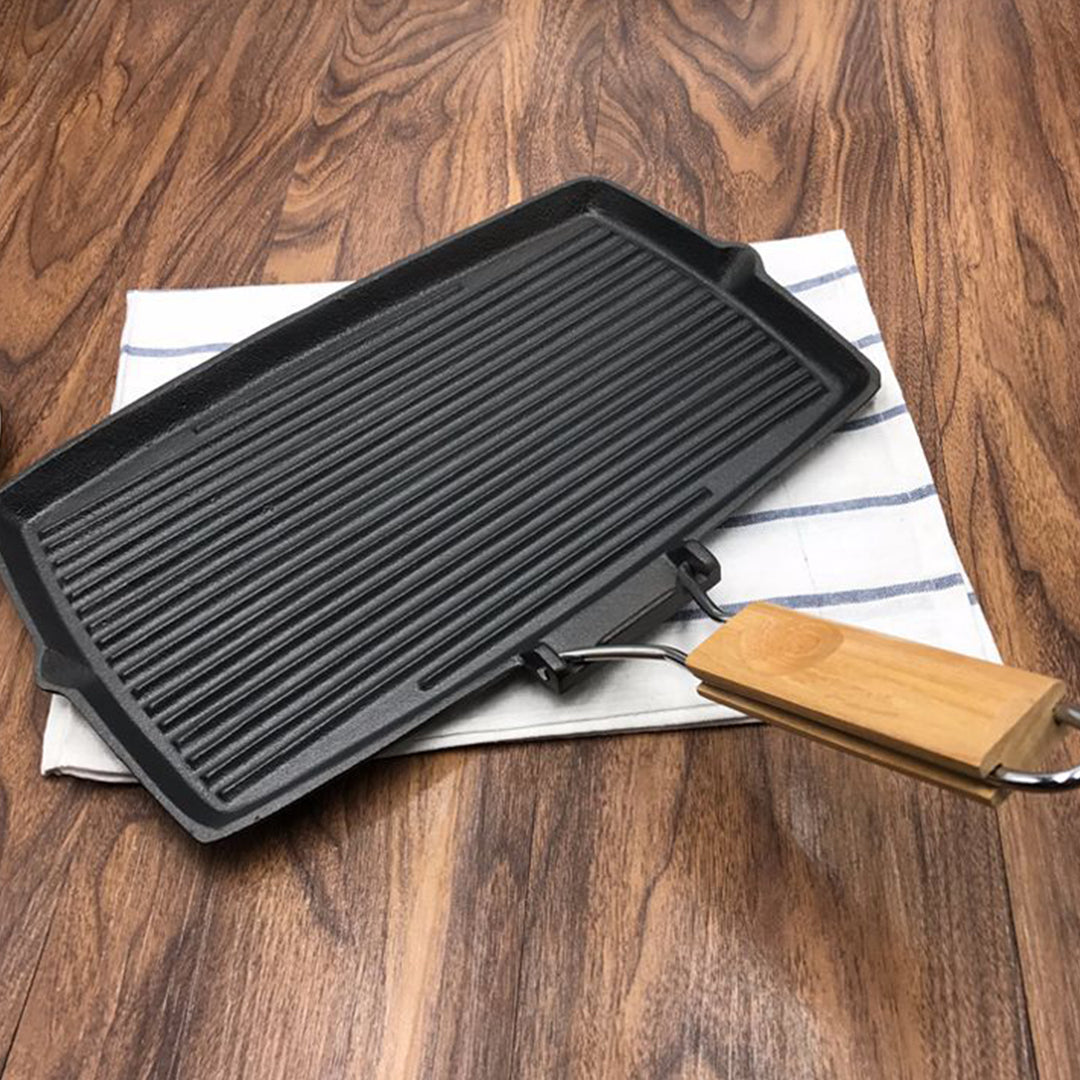 20.5cm Rectangular Cast Iron Griddle Pan