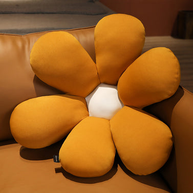 Coffee Daisy Flower Shape Cushion