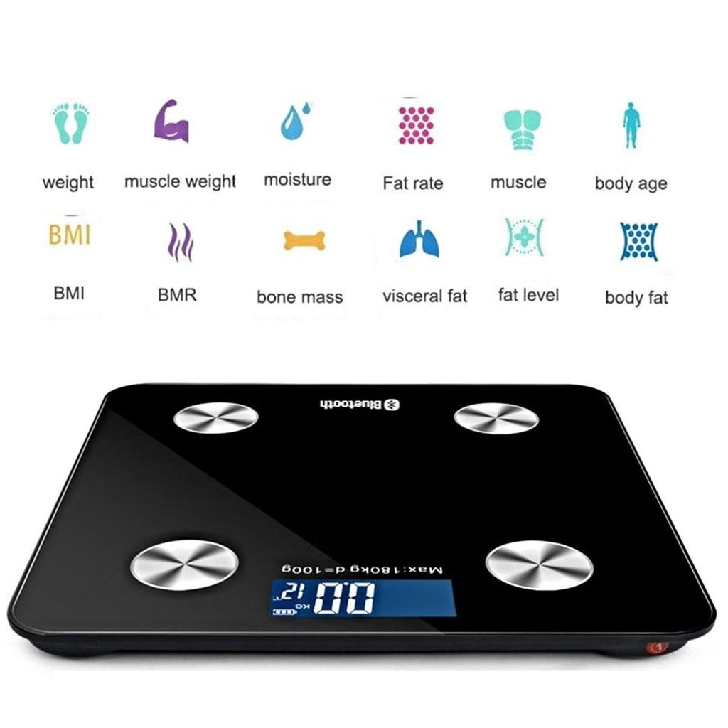 Wireless Bluetooth Digital Body Fat Scale Black