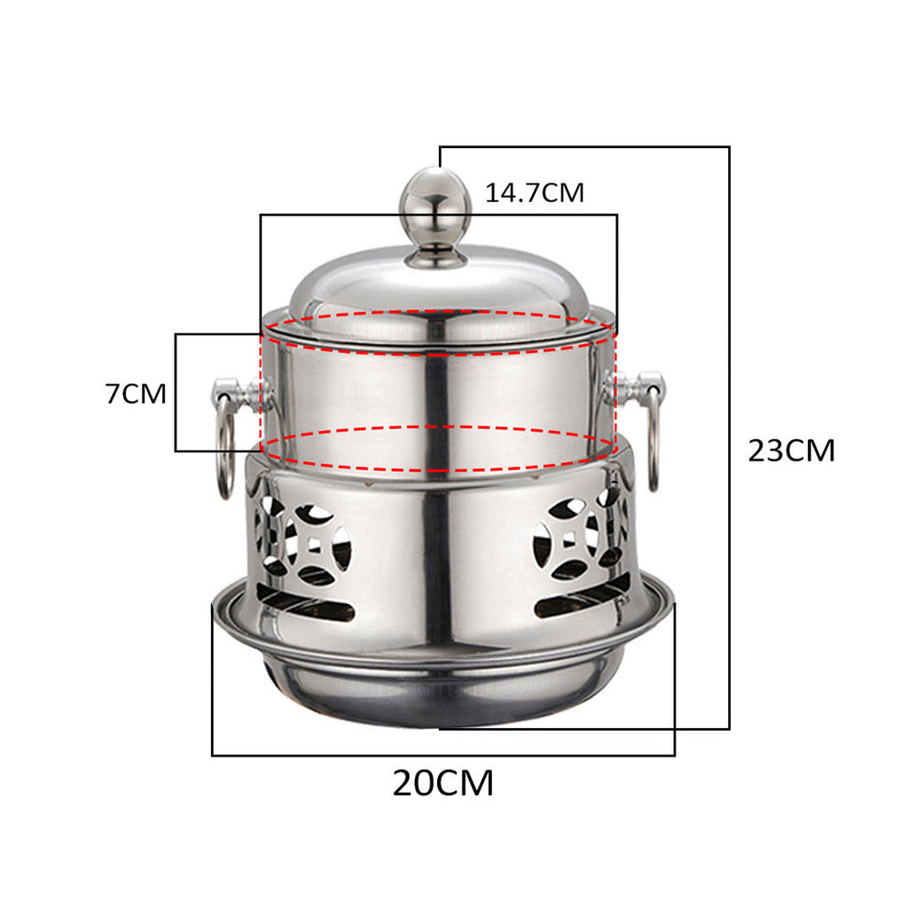 Stainless Steel Single Hot Pot with Lid