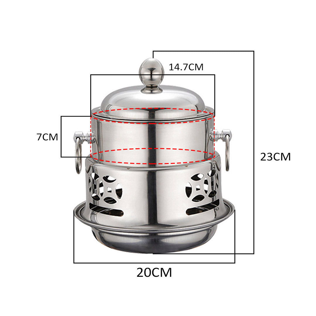 Stainless Steel Single Hot Pot with Lid