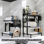 3 Tier Black Dish Drainer Kitchen Organiser