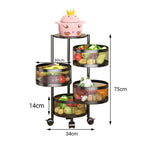4 Tier Steel Round Rotating Kitchen Cart