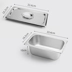 Gastronorm GN Pan Full Size 1/3 GN Pan 10cm Deep Stainless Steel Tray with Lid