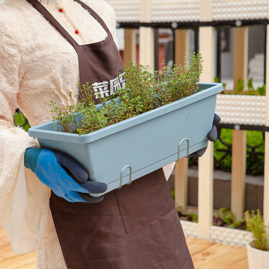 49.5cm Blue Rectangular Vegetable Herb Flower Planter Box Set of 3