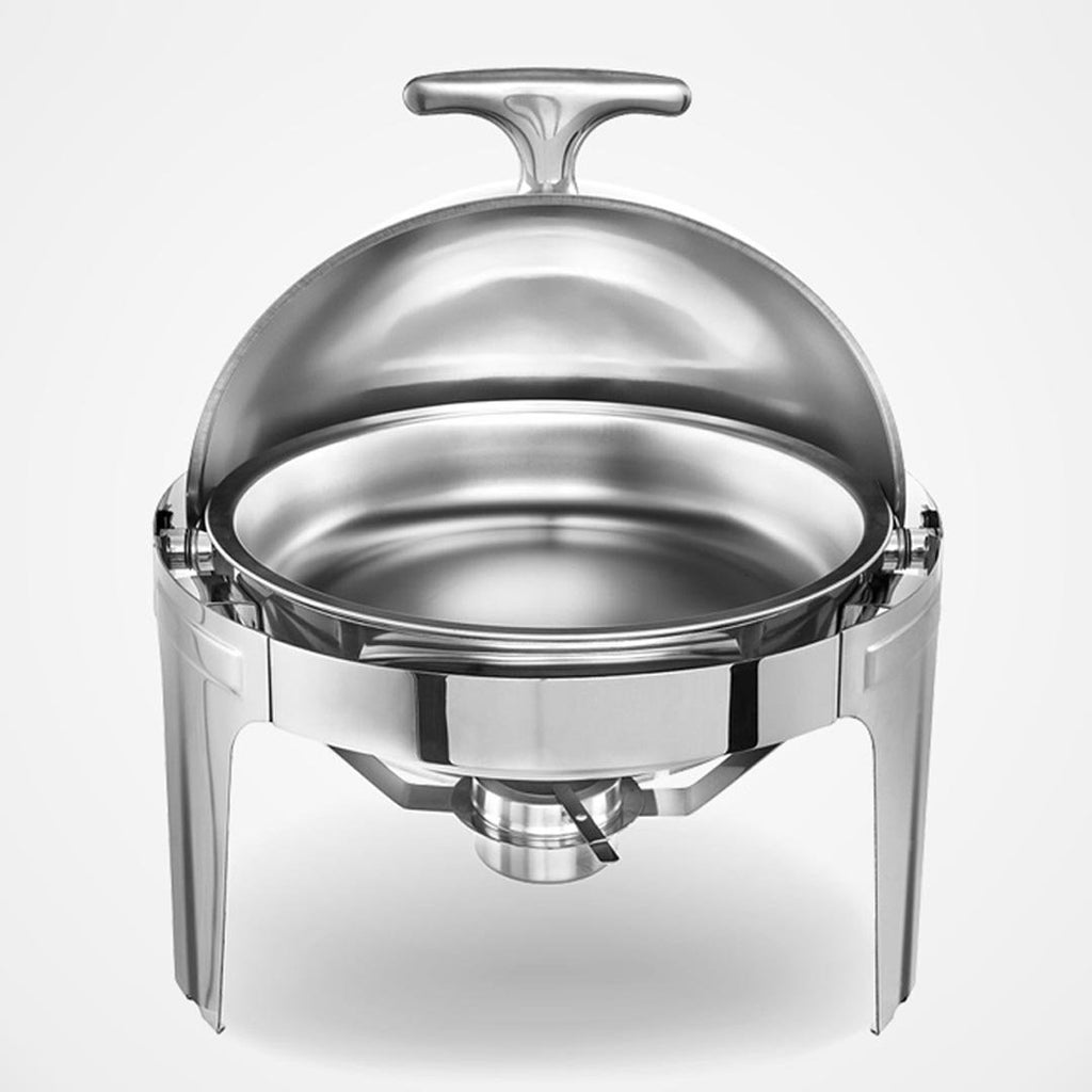 6L Stainless Steel Chafing Food Warmer Round Roll Top