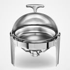 6L Stainless Steel Chafing Food Warmer Round Roll Top