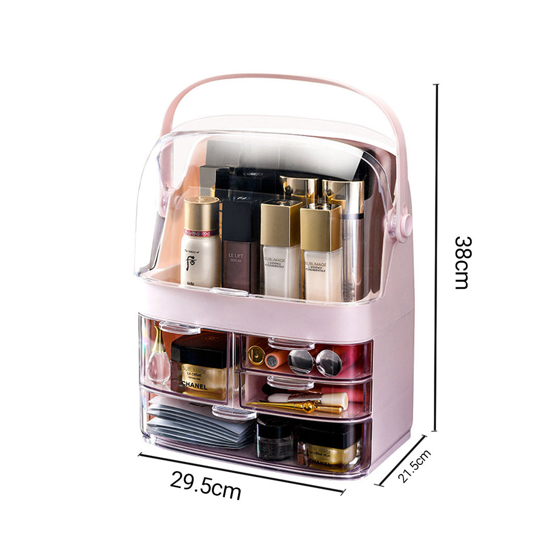 3 Tier Pink Countertop Cosmetic Storage Organiser