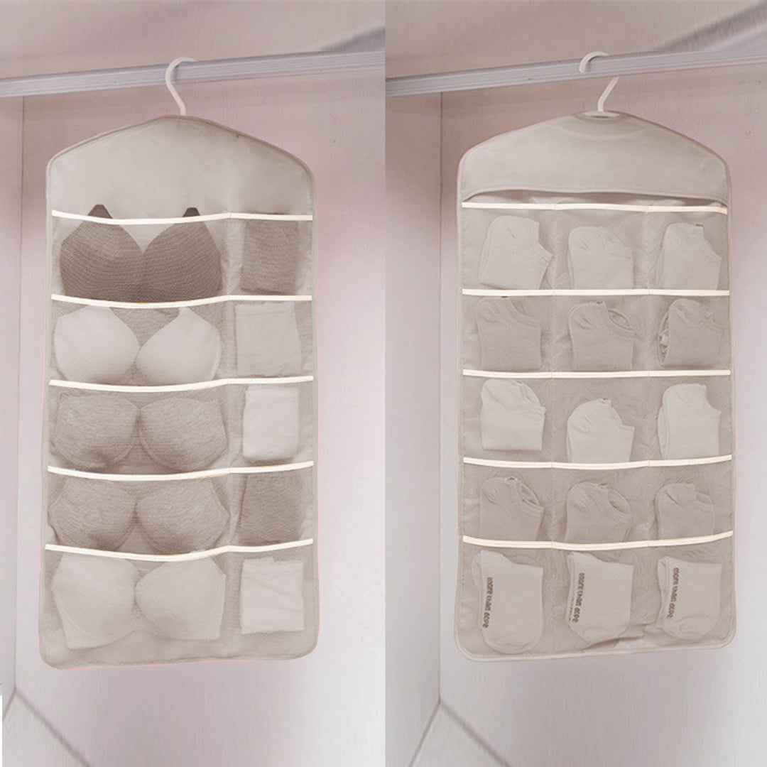 Grey Dual Hanging Storage Bag