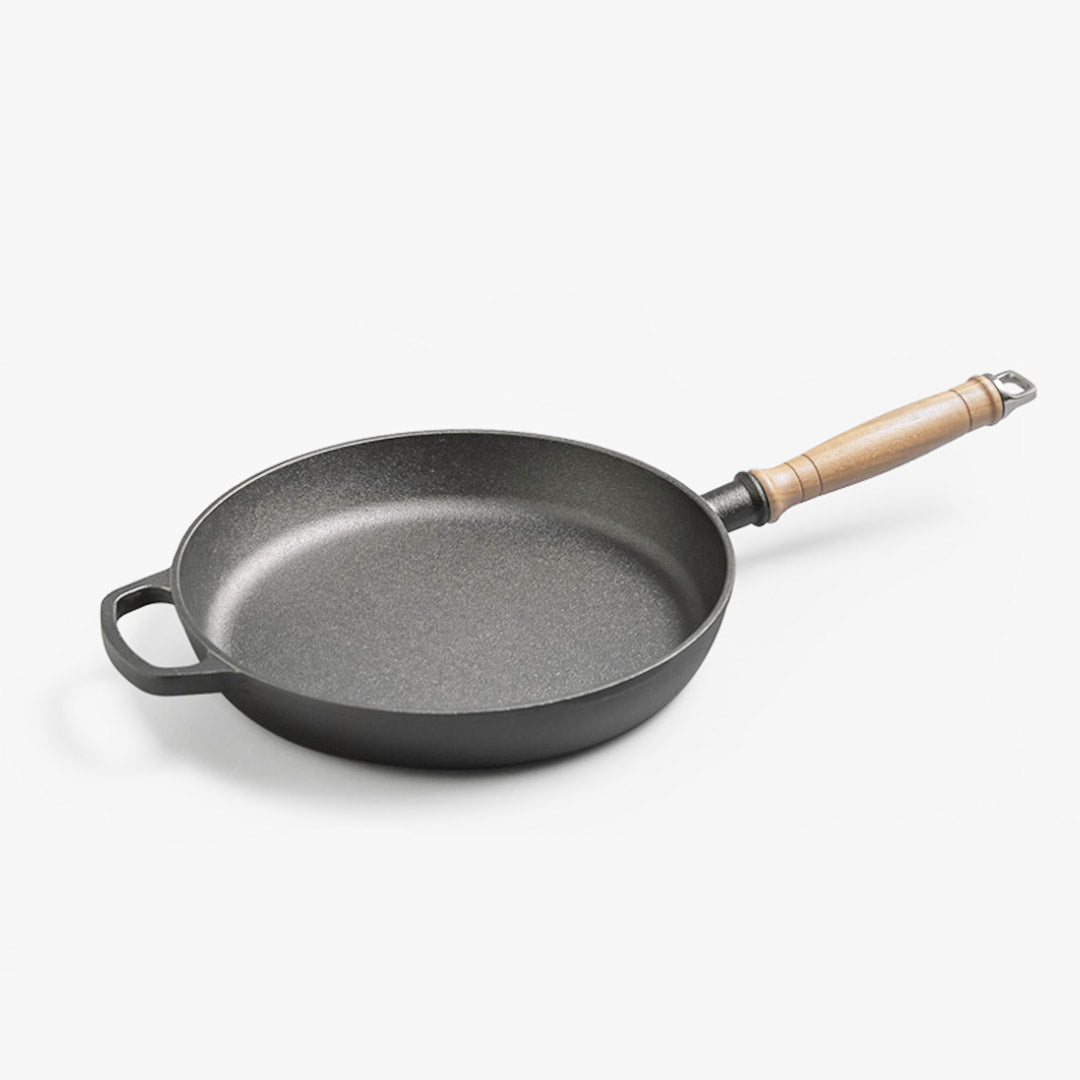 25cm Round Cast Iron Frying Pan Skillet with Helper Handle