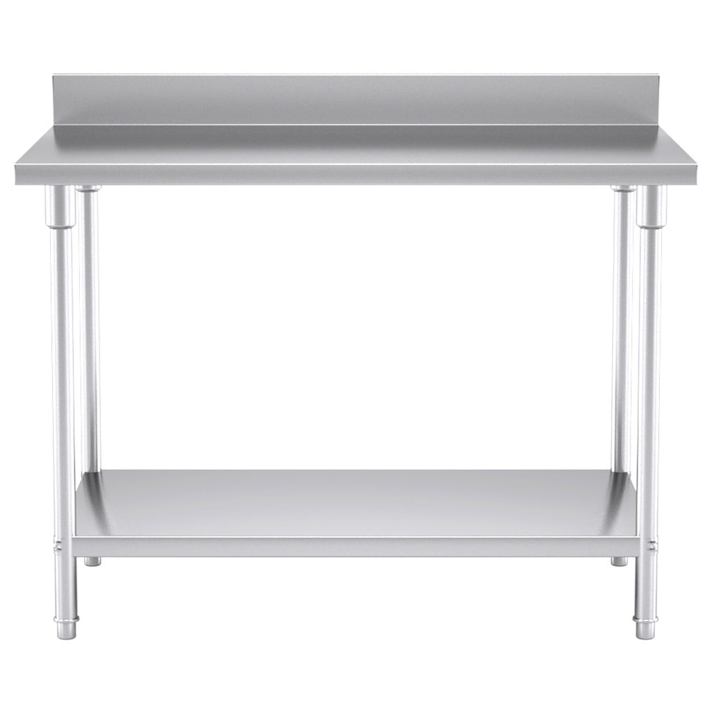 Commercial Kitchen Stainless Steel Bench Table with Back-splash 120*70*85cm