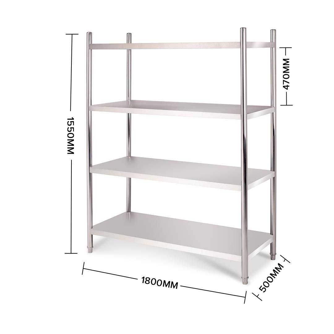 4 Tier Stainless Steel Display Shelf 180CM