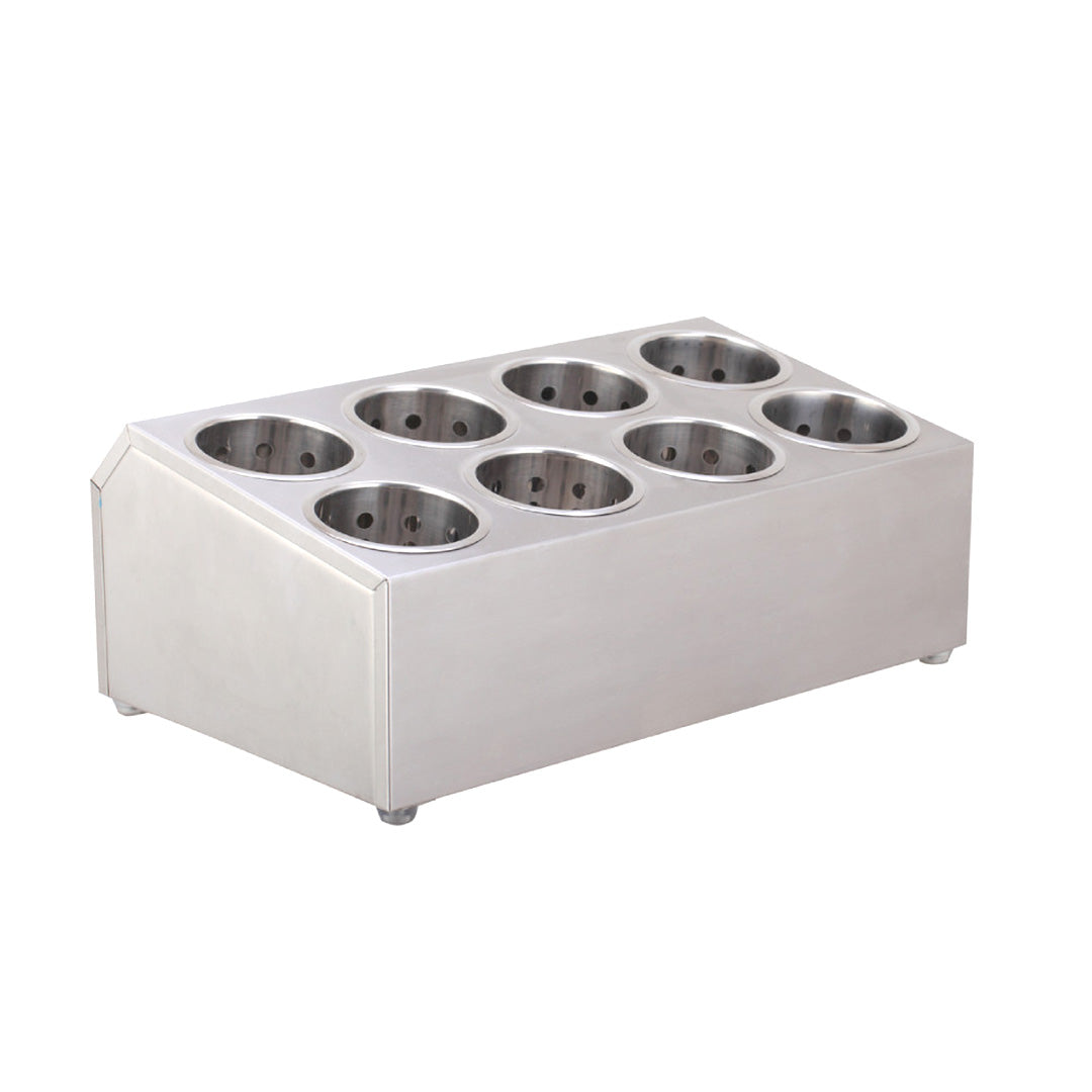 18/10 Stainless Steel Commercial Cutlery Holder with 8 Holes