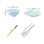 Light Blue Ceramic Dinnerware Set of 8