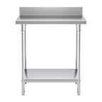 Commercial Kitchen Stainless Steel Bench Table with Back-splash 80*70*85cm
