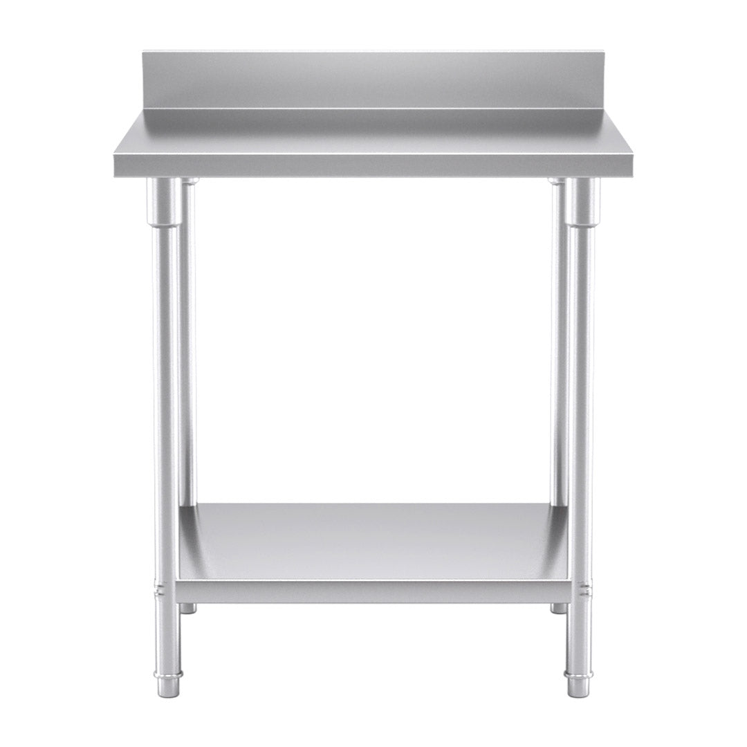 Commercial Kitchen Stainless Steel Bench Table with Back-splash 80*70*85cm