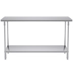 2-Tier Commercial Catering Stainless Steel Work Bench 150*70*85cm