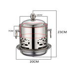 Stainless Steel Single Asian Hot Pot with Lid