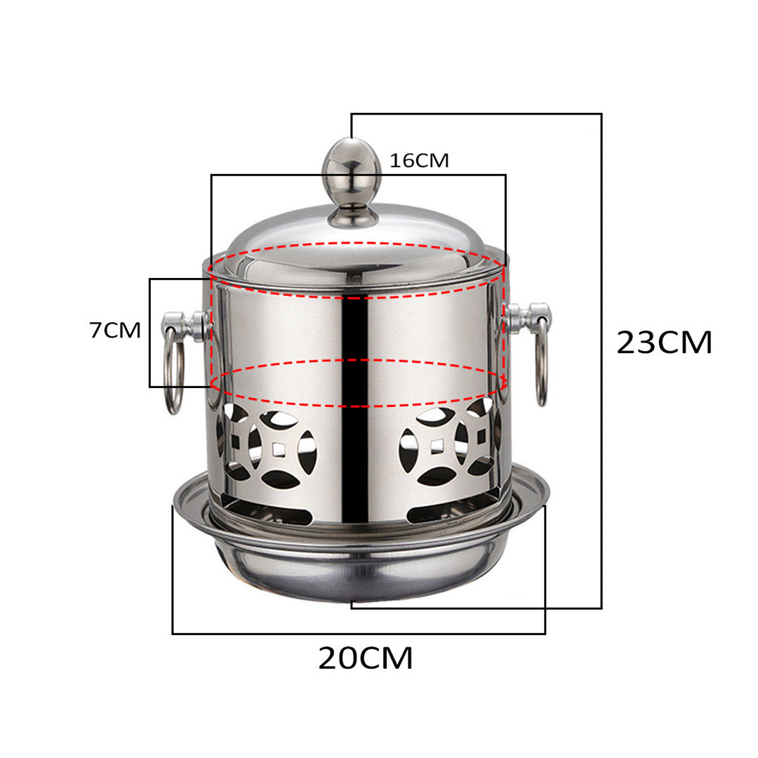 Stainless Steel Single Asian Hot Pot with Lid