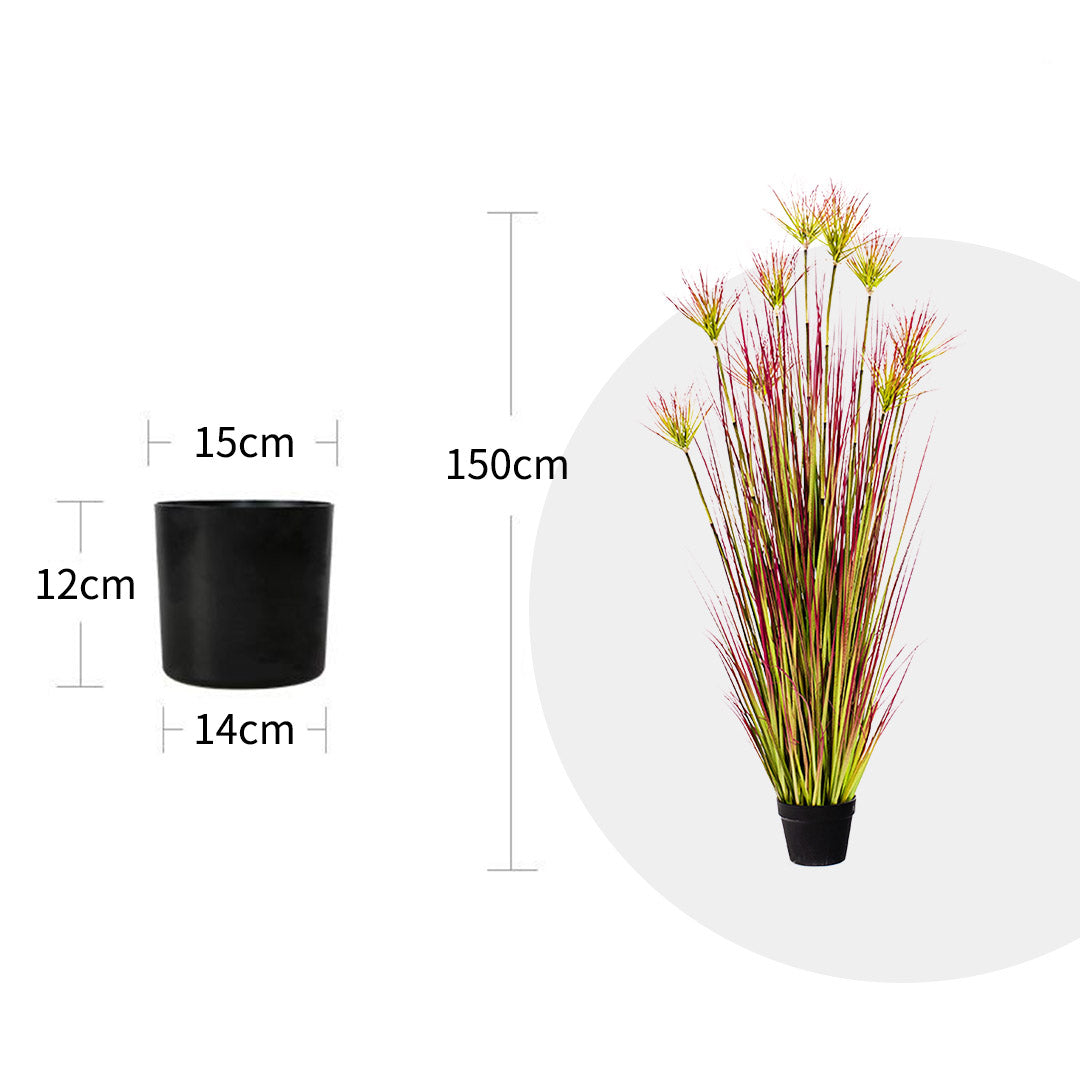 150cm Purple-Red Artificial Indoor Potted Papyrus Plant Tree