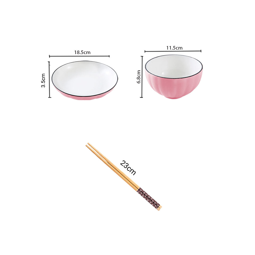 Pink Ceramic Dinnerware Set of 10