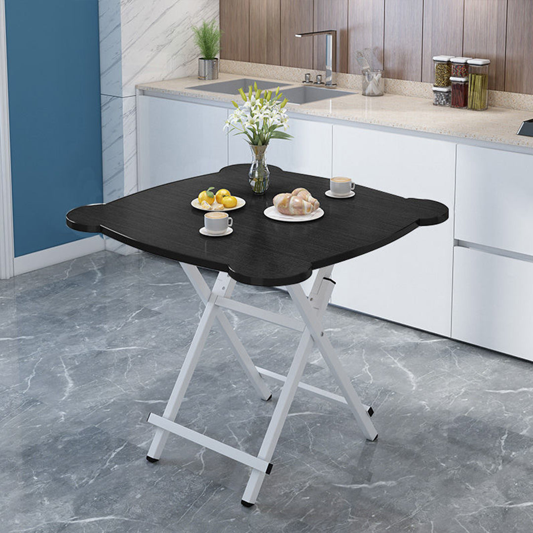 Black Minimalist Cat Ear Foldable Portable Table